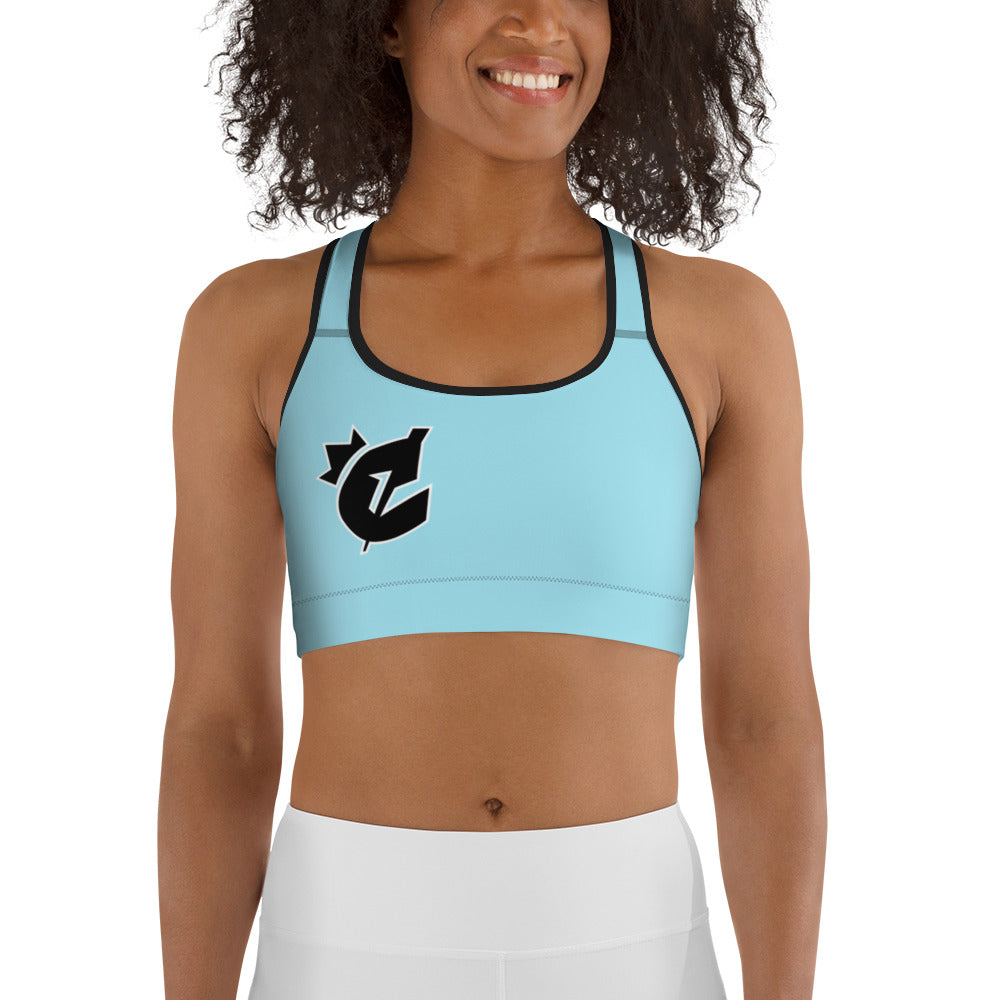 Crown Logo Sports Bra (Blue)