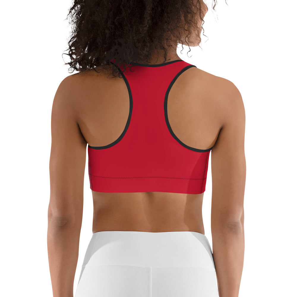 Crown Logo Sports Bra (Red)