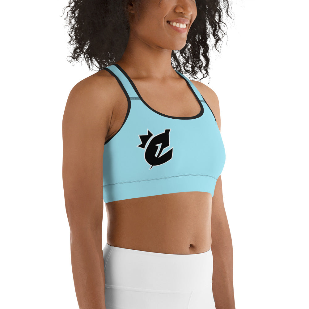 Crown Logo Sports Bra (Blue)